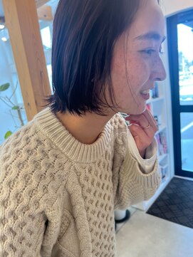 グリ(GURI) ナチュラルモードな前髪なしボブ 酸性ケアストレート