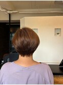 大人のショートボブ×髪質ケアカラー 白髪染め/ブラウン#5
