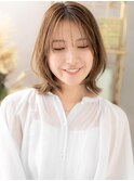 シースルーバング外ハネ韓国風レイヤーカットh3大宮20代30代40代