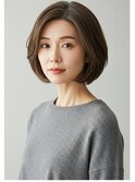 ★明るい白髪染めエレガントボブ