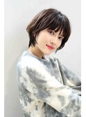 上品なブラウンカラーの大人ショートスタイル♪