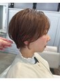 ヘアリゾート ブーケ(hair+resort bouquet) 丸みショート【夏カラー】ブリーチなしミルクティーベージュ