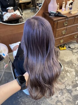 チャプター 問屋町(chapter) ケアブリーチダブルカラーラベンダーグレージュレイヤーカット