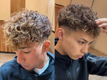 フロウ(Flow)の写真/【立花駅/メンズサロン/理容室】ホワイトメッシュでかっこつけよう！ホワイトメッシュ×パーマ◎