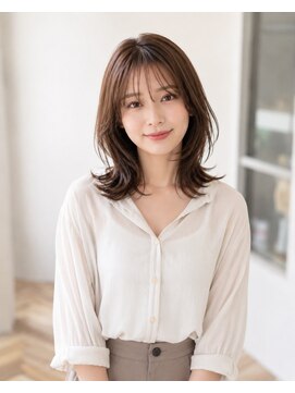 バグズ ヘアデザイン 桔梗が丘店(Baguz HAIR DESIGN) 小顔くびれレイヤーミディ×シアーグレージュ