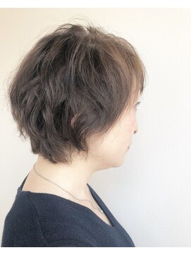 アオヘアーガーデン(ao hair garden) 【ao hair garden】ショートボブ×ライムグレージュ×パーマ