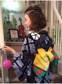ハーフアップヘアセット