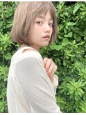 大人かわいいナチュラルボブ◎シアーグレージュ◎ROMMY.田中