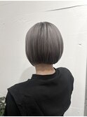 シルバーグレー☆ツーブロありのボブスタイル