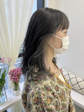 リル(re'll) 《花屋併設》ロブヘアシルキーベージュホワイティアッシュ◎40代