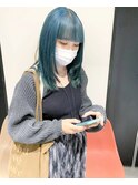 ターコイズグリーン/顔まわりレイヤー
