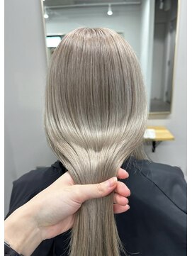 ユウル 横浜(juhl.) ミルクティーグレージュ/ケアブリーチ/ブリーチ/ダブルカラー