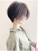 前髪あり耳掛け丸みくびれショートボブ20代30代40代50代(蘭)