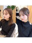 大人ミディアム　レイヤーカットワンカール　簡単アレンジ顔周り