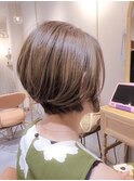 白髪ぼかし×ハイライト×ショート