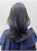 くびれヘア_ハッシュカットフルバングレッドブラウン_ba476621