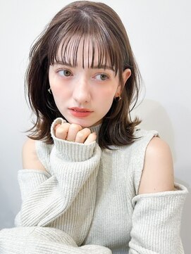 レア 表参道(L'ea) ミディアムヘア暗めカラーグランマッシュデザインカラー