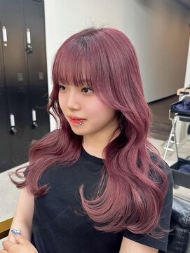 アリープパロット(ALEAP parrot) 韓国ヘア/顔まわりカット/セミロング/ブリーチカラー/レイヤー