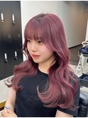 韓国ヘア/顔まわりカット/セミロング/ブリーチカラー/レイヤー