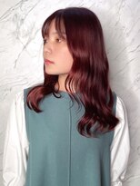 ヘアメイク ミチ 富田店(HAIRMAKE MICHI) 【MICHI 富田店　古作蓮】顔周りレイヤー　チェリーブラウン