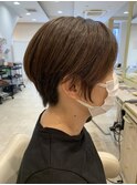 ショコラブラウン ハンサムショート 30代40代50代60代 前髪アリ