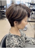 40代50代60代白髪マッシュショートボブ大人美人くびれ髪質改善