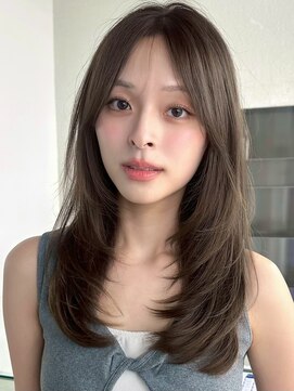 ノイ 銀座(noi) 顔周りレイヤーカットくびれヘアミルクティーベージュカラー