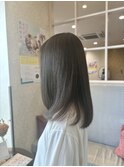 ママ世代に人気◎ブリーチなし透明感ベージュ×時短ロング