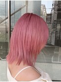 ピンクカラーパステルピンク暖色カラーハイトーンブリーチカラー