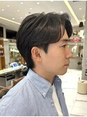 ☆毛流れセンターパートメンズカット刈り上げなし原宿30代40代