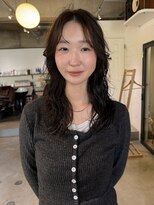 パーク(PARK)&nbsp;オリーブベージュラフウェーブ顔まわりレイヤー