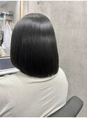 艶感のある重めミディアムボブ/レイヤーボブ/美髪矯正