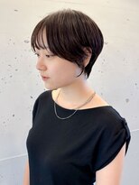 ソウ アオヤマ(SO aoyama)&nbsp;マッシュショート　丸み　大人かわいい　チョコブラウン　耳かけ