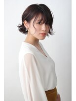 オーガニック リブ 川越(organic+live)&nbsp;20代30代大人可愛い艶感グレージュ切りっぱなしショート