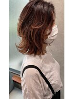 ビアンカ(Bianca) 【Bianca】 ふんわりミディアムレイヤー×ピンクブラウン