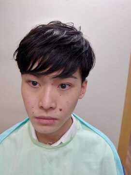 スマイル(Smile) ツーブロックバーバーマッシュ ショート ビジネスマン 学生 黒髪