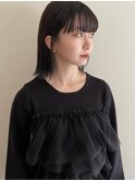 ワイドバング切りっぱなしボブ/アッシュブラック