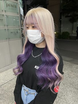 ロンドシェリ 仙台(Lond Cheri) インナーカラー　ケアブリーチ　ハイトーン　デザインカラー