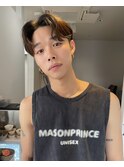 センターパートウルフカット10代20代韓国風ヘア