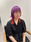 紫とピンクのウルフヘア