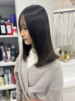 シー ヘアデザイン(see hair design)&nbsp;黒髪カタログボブウルフネビージュ小顔に見せるヘアワンレン