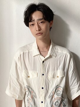 アスティブランシュ(Asti blanche) メンズ_センターパート_パーマ_大人ヘア_眉カット