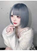 ハイトーン/ボブ/シルバーグレー/髪質改善