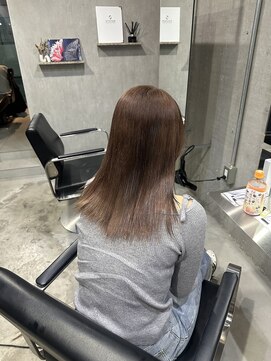 ラック(LUCK) 柔らかグレージュ/船橋/くすみベージュ/細めハイライト