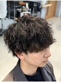 シャドウパーマ活かしマッシュ