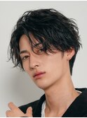 心斎橋フェザーパーマフェザーショートセンターパート20代緩め