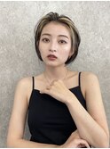 フェイスフレーミングインナーカラーグレージュダブルカラー韓国
