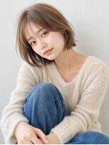 フルショウ アシヤ(FURUSHO ASHIYA) ハッシュレイヤーボブショートボブミルクティーベージュ