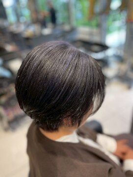 アース 南福島店(HAIR&MAKE EARTH) 白髪を生かしてブルーメッシュでオシャレに