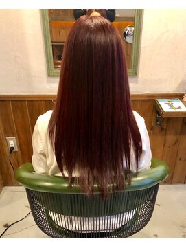 ヘアーデザイン スワロー(hair design Swallow) フェミニンなローズピンクヘア